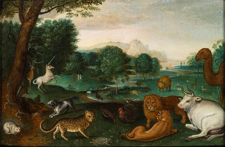 Paradise Landscape with Adam and Eve.
